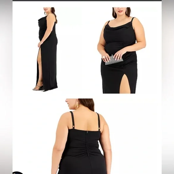 Black floor length formal dress. - Picture 3 of 3